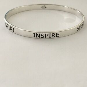 Sterling Silver Oval Bangle INSPIRE bracelet
